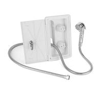 Caja de Ducha Exterior para Acaravana, Válvula Calor Frío Contro con Cabezal de Ducha Interruptor de Agua Caliente Fría con Manguera de Metal de 1,5m para Barco Camper Autocaravana Grifo Exterior RV