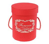 Caja de dulces, 165 * 120 mm Cajas de papel de flores redondas Tapa Abrazo Cubo Floristería Caja de embalaje de regalo Cajas de barra de dulces de regalo Suministro de boda for fiestas (Color : Red 1