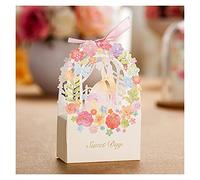 Caja de dulces, 50 piezas/piezas múltiples, evento de boda, decoración de fiesta, estilo novia, novio, caja de dulces, bolsa de regalo de flores, regalo de boda for invitados (color: A)