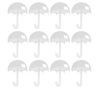 Caja de dulces de 12 piezas en forma de paraguas portátil linda y exquisita caja de de envasado de plástico para fiesta de cumpleaños (Rojo) (Blanco)