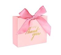 Caja de dulces de agradecimiento con cinta, recuerdos de boda, caja de regalo de Chocolate for invitados, decoración de fiesta de cumpleaños, Baby Shower, Navidad, 5/10 Uds.(Light Red,5pcs)