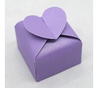 Caja de dulces de boda con forma de corazón para ideas, recuerdos de boda y cajas de regalo, decoración de boda, 50 unidades/lot-morado, 6 x 6 x 4,5 cm