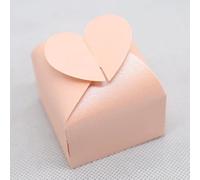 Caja de dulces de boda con forma de corazón para ideas, recuerdos de boda y cajas de regalo, decoración de boda, 50 unidades/lot-rosa, 6 x 6 x 4,5 cm