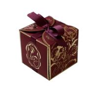 Caja de dulces de flores, cajas de cartón for regalo, caja de embalaje de regalo, pequeña caja de regalo for decoración de fiesta de cumpleaños y boda(Color:Red,Size:7X7X7CM_20PCS)