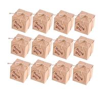 Caja de Dulces de Papel Kraft Cuadrada 40 Piezas para Menta