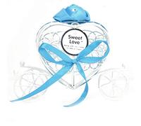 Caja de dulces Delaman Cute Hollow out Heart Shaped Candy Box Boda Baby Shower Regalo Caja de chocolate Accesorios de boda(Azul)