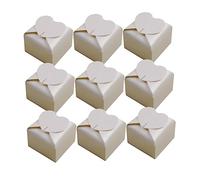 Caja de Dulces Forma de Corazón 50 Piezas Papel Beige | Boda y Evento, Montaje Sencillo, Acabado Decorativo, Formato de Obsequio para Invitados