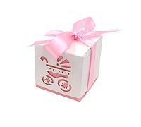 Caja de Dulces, Lance Home 50pcs Cajitas Regalo Papel Caramelos Bombones Regalos Detalles de Fiesta para Baby Shower Cumpleaños Bautizo Niños Recién Nacida Fiesta Boda Bolsa de Dulces