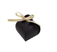 Caja de dulces tipo farolillo en miniatura (24/48 unidades) con asa, plegable, ideal for bodas, regalos y decoración cumpleaños. Incluye cinta(Black,24pcs)