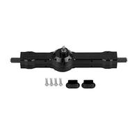 Caja de eje de engranaje trasero de aleación de aluminio, pieza de actualización duradera de alto rendimiento para camión militar WPL 1/16, coche RC, gris titanio, negro, y rojo (WPL1603BL negro)