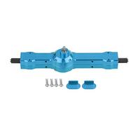 Caja de eje de engranaje trasero de aleación de aluminio, pieza de actualización duradera de alto rendimiento para camión militar WPL 1/16, coche RC, gris titanio, negro, y rojo (WPL1603B azul)