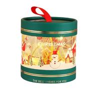 Caja de embalaje de dulces de Navidad, cajas de galletas de Navidad, contenedores de dulces de Navidad, contenedores de golosinas de Navidad, cajas de galletas de temporada, cajas redondas