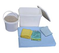 Caja de emergencia para fugas eurokraft basic, con fieltros y granulado