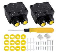 Caja de Empalme Impermeable IP68 Cajas de Conexión Electricas Exterior para Cable Ø4~14mm con Anillos de Caucho Destornillador Tornillos para Jardines Subterráneos 2 Piezas