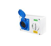 Caja de enchufe de bloqueo industrial IP44 con interruptor de encendido/apagado, toma de corriente monofásica y trifásica de 16A/32A, enchufe de pared industrial de 3/4/5 pines