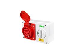 Caja de enchufe de bloqueo industrial IP44 con interruptor de encendido/apagado, toma de corriente monofásica y trifásica de 16A/32A, enchufe de pared industrial de 3/4/5 pines