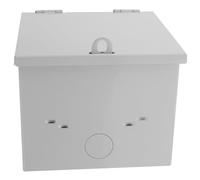 Caja de Enchufe Exterior Antirrobo para Cargador de Vehículos Eléctricos | Hierro Blanco, Toma Integrada para Uso al Aire Libre, Compatible Varios Modelos de Vehículos Eléctricos