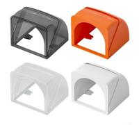 Caja de enchufe para exteriores tipo 86, cubierta impermeable para electricidad, placa de pared resistente a la intemperie para jardín, patio, negro, blanco, naranja, transparente (negro)