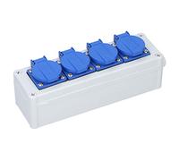 Caja de Enchufes para Exteriores Con Protección a Prueba de Lluvia - Tomacorrientes Eléctricos para Distribución de Energía (Cuatro Enchufes)