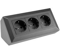 Caja de enchufes Triple, Antracita, máximo 16 A/3600 W, Montaje en Superficie