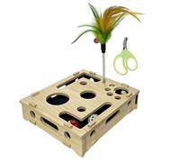 Caja De Enriquecer La Lima De Uñas De Gato - Rompecabezas Rasca Y De Madera, Juguete Interactivo Para Mascotas | Tablero de Scratch Board De Aseo Con Bola Teaser Para Protección Ta