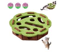 Caja de enriquecimiento con Rompecabezas para Gatos, Juguete Interactivo para rascar con 3 Campanas para Gatos de Interior, Ejercicio de rascar, Caza Green Lace