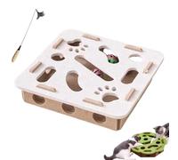 Caja de enriquecimiento de rompecabezas para rascar gatos, caja de enriquecimiento de lima de uñas para gatos con campana, caja de laberinto de fieltro mental para estimular los instintos energéticos