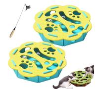 Caja de enriquecimiento de rompecabezas para rascar gatos, caja de enriquecimiento de lima de uñas para gatos con campana, caja de laberinto de fieltro mental para estimular los instintos energéticos