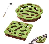 Caja de enriquecimiento de rompecabezas para rascar gatos, caja de enriquecimiento de lima de uñas para gatos con campana, caja de laberinto de fieltro mental para estimular los instintos energéticos