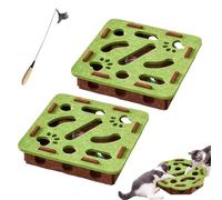 Caja de enriquecimiento de rompecabezas para rascar gatos, caja de enriquecimiento de lima de uñas para gatos con campana, caja de laberinto de fieltro mental para estimular los instintos energéticos