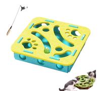 Caja de enriquecimiento de rompecabezas para rascar gatos, caja de enriquecimiento de lima de uñas para gatos con campana, caja de laberinto de fieltro mental para estimular los instintos energéticos