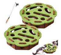 Caja de enriquecimiento de rompecabezas para rascar gatos, caja de enriquecimiento de lima de uñas para gatos con campana, caja de laberinto de fieltro mental para estimular los instintos energéticos