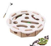 Caja de enriquecimiento de rompecabezas para rascar gatos, caja de enriquecimiento de lima de uñas para gatos con campana, caja de laberinto de fieltro mental para estimular los instintos energéticos