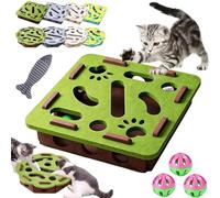 Caja de enriquecimiento de rompecabezas para rascar gatos, caja de lima de uñas de gato con tres bolas de campana y papel de lija en el interior, lima de uñas, alternativa libre de estrés a cortaúñas