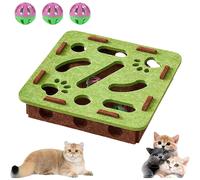 Caja de enriquecimiento tipo rompecabezas para rascar para gatos. Lima de uñas interactiva con bolas con cascabel, laberinto de fieltro.