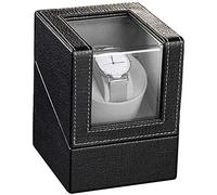 Caja de enrolladores de Relojes Enrollador automático de un Solo Reloj Enrolladores de Relojes Caja a Prueba de Polvo Caja de presentación de Cuero Hecha a Mano - Negro/Marrón Caja de Presen