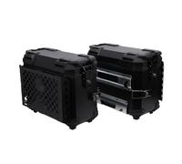 Caja de Equipaje Lateral para Motocicleta, Alforja Dura Impermeable de Aleación de Aluminio de 28L, Portátil y Segura con Pegatinas Reflectantes, Entusiastas de Las Motocicletas