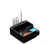 Caja de escoria de soldadura, accesorio de soporte de soldador, bandeja de colección ABS de alta temperatura con esponja para limpieza de estaciones