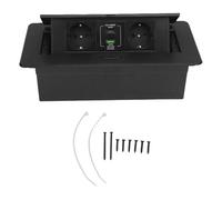 Caja de Escritorio Box 2 Salidas de Punta USB Tipo C 20W Carga rápida Power Strip Power Strip Home Shopping Mall Black