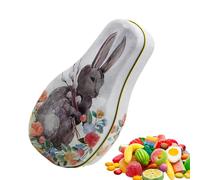Caja de estaño de Pascua, contenedor de Pascua de estaño vintage | Organizador de almacenamiento de chocolate portátil | Vintage Happy Paster Great Box Decor para papelería de galletas joyas