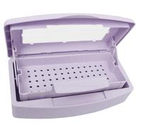 Caja de esterilización de uñas, bandeja de esterilización de plástico para tweezer, extensiones de pestañas, salón de pelo, spa, aplicación de uñas para esthetician