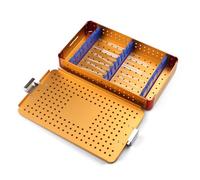 Caja De Esterilización Médica De Aluminio, Bandeja De Limpieza De Instrumental, Con Tiras De Goma Blanda, Absorbe Impactos, Para Cirugía, Hospitales(Gold)