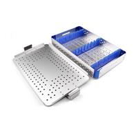Caja De Esterilización Médica De Aluminio, Bandeja De Limpieza De Instrumental, Con Tiras De Goma Blanda, Absorbe Impactos, Para Cirugía, Hospitales(Silver)