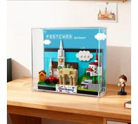 Caja de exhibición acrílica a prueba de polvo, compatible con Le-go 40954 Citycard modelo de postal, vitrina montada en la pared (modelos no incluidos)