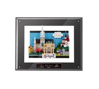 Caja de exhibición acrílica a prueba de polvo, compatible con Le-go 40954 marco de fotos modelo postal alemán, vitrina montada en la pared (modelos no incluidos)