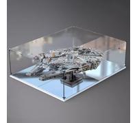 Caja de exhibición acrílica, compatible con Lego 75192 Ultimate Millennium Falcon, caja de exhibición de regalo coleccionable, organizador (solo caja) (base blanca)