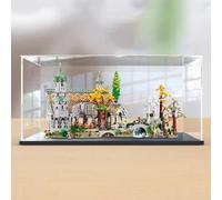 Caja de exhibición acrílica para Lego 10316 modelo Castle, caja de exhibición transparente a prueba de polvo, compatible con kit de construcción Lego 10316 (modelo no incluido) (base negra)