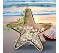 Caja de exhibición de conchas de mar, soporte de madera para estrellas de mar con panel acrílico, caja de almacenamiento para mini conchas, colección de conchas de mar, cajas de recuerdo, decoración