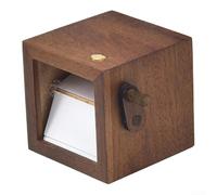 Caja de exhibición de fotos abatible con manivela manual de fotos animadas y ajustes de luz LED ajustables, hecha de madera de 8 o 16 diseños de fotos (madera de nogal, 8 piezas)