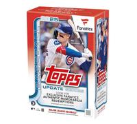 Caja de exhibición de tarjetas coleccionables de la serie Topps Update 2025, 20 paquetes, 14 tarjetas por paquete, busca tarjetas de autógrafo y reliquia, paralelos exclusivos de lámina holográfica